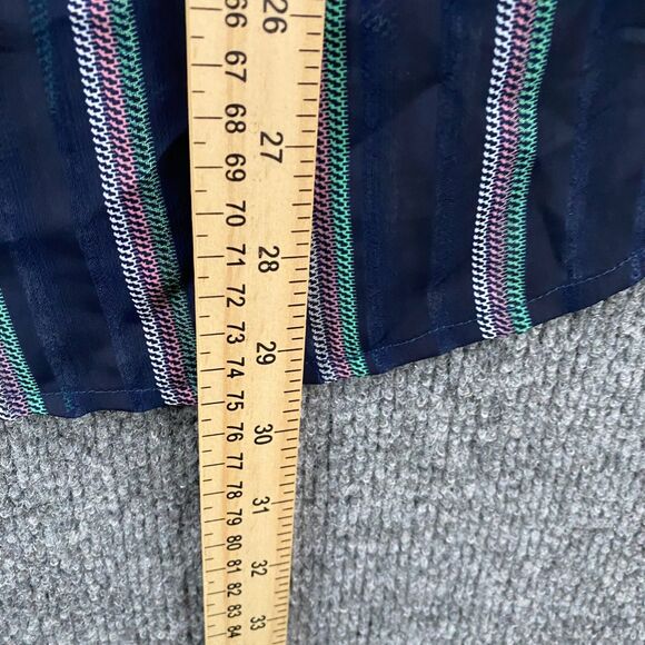 Modcloth Blouse Top Womens 1X Blue Striped Sheer Tunic Popover Beachy Casual - Picture 10 of 10